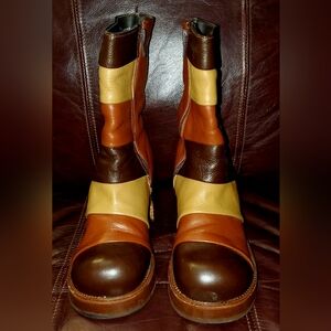 Vintage Multicolor Leather Boots